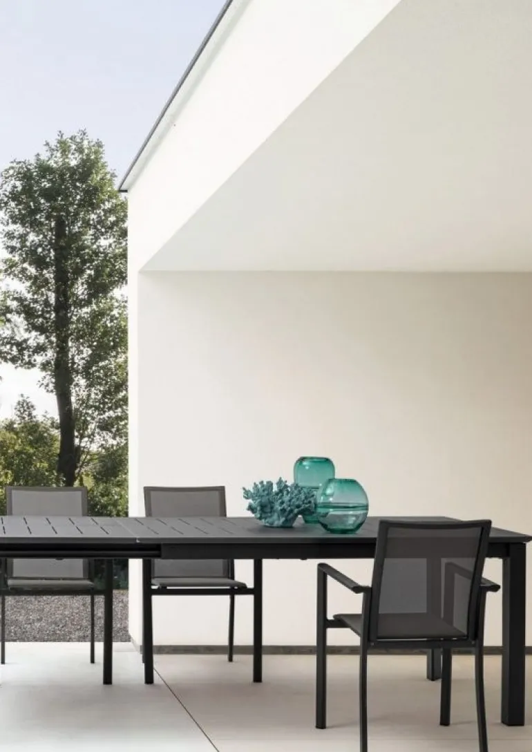 TAVOLO IN ALLUMINIO 160/240X100 ANTRACITE CX23 - KONNOR