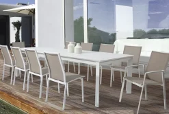 TAVOLO IN ALLUMINIO 200/300X110 BIANCO CX21-KONNOR