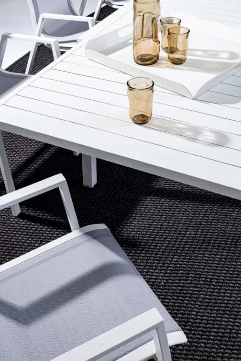 TAVOLO IN ALLUMINIO 135/270X90 BIANCO YK11 - PELAGIUS