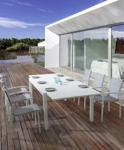 TAVOLO IN ALLUMINIO 83/166X80 BIANCO YK11 - PELAGIUS