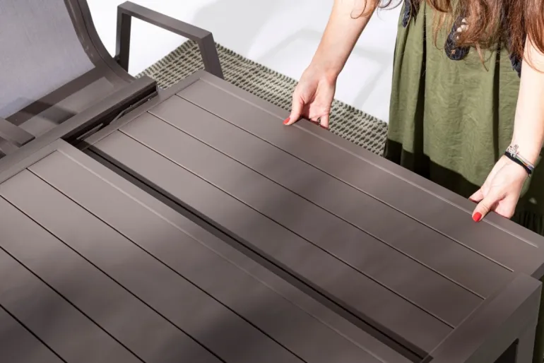 TAVOLO IN ALLUMINIO 135-270X90 COFFEE YK14 - PELAGIUS