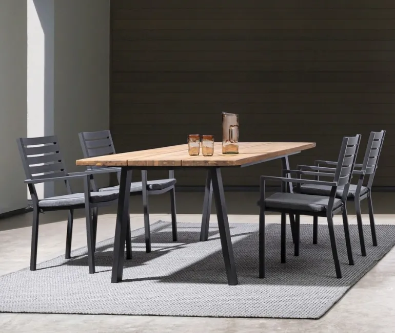 TAVOLO IN LEGNO ANTRACITE 160X90 - OSLO FSC