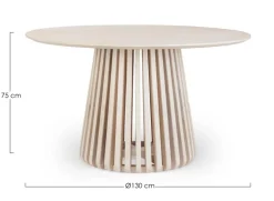 TAVOLO IN LEGNO NATURALE D130 - ODION