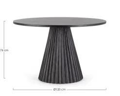 TAVOLO IN LEGNO NERO D120 - ORISSA