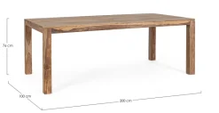 TAVOLO IN LEGNO SHEESHAM 200X100 - NARTAN