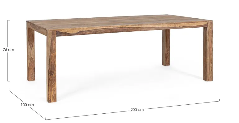 TAVOLO IN LEGNO SHEESHAM 200X100 - NARTAN