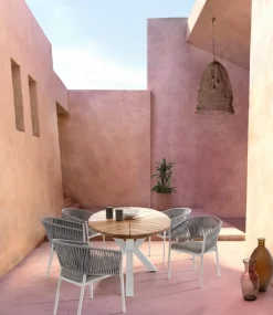 TAVOLO IN TEAK BIANCO RT01 - PALMDALE