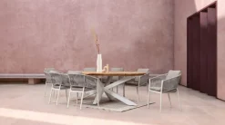 TAVOLO IN TEAK BIANCO RT01 - PALMDALE