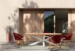 TAVOLO IN TEAK BIANCO RT01 - PALMDALE