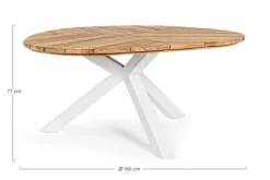TAVOLO IN TEAK BIANCO RT01 - PALMDALE