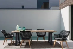 TAVOLO IN TEAK RICICLATO ANTARCITE AM03 - ROLLAND