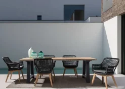 TAVOLO IN TEAK RICICLATO ANTARCITE AM03 - ROLLAND