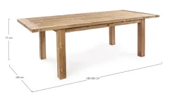 TAVOLO IN TEAK RICICLATO 180/250 - BOUNTY