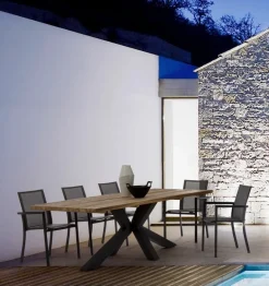 TAVOLO IN TEAK RICICLATO NERO PM02 - RAMSEY