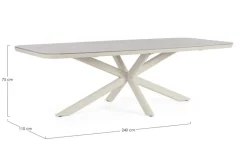 TAVOLO ISACCO 240X110 PELICAN