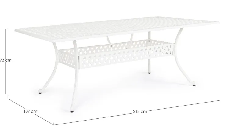 TAVOLO IVREA RETT 213X107 BIANCO