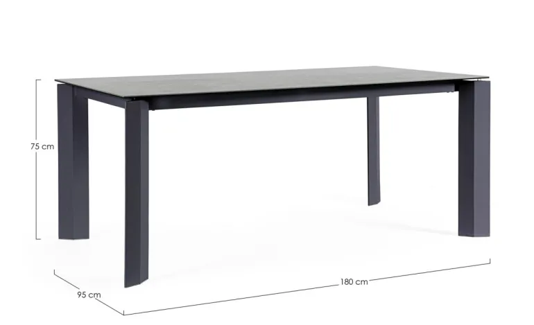 TAVOLO OTAVIO 180X95 ANTRACITE WG21