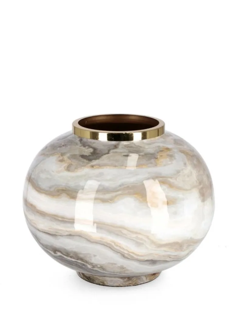 VASO MARSHA BOMB BIANCO GRIGIO ORO H25