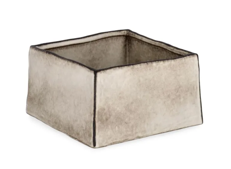 VASO NIKOS QUADRATO BASSO BIANCO H11