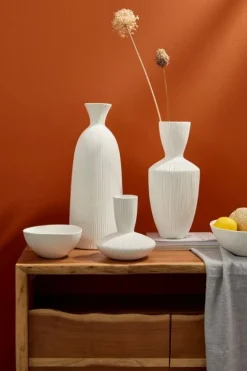 VASO STRIPED BIANCO H47