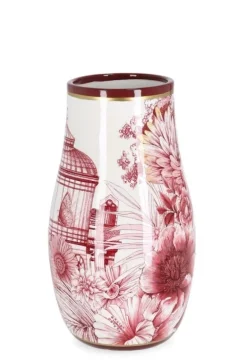 VASO ZHEN BOMB ROSSO BIANCO ORO H26