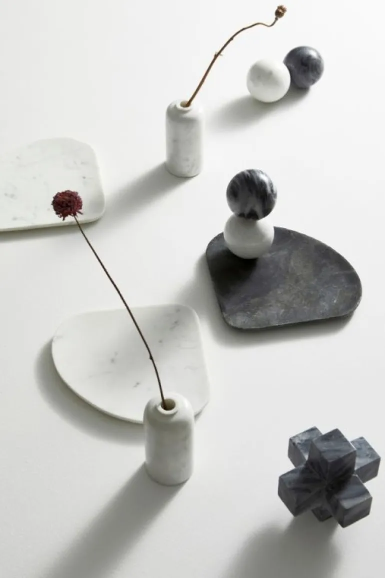 VASSOIO DECORAT KANDY MARMO GRIGIO 30X26