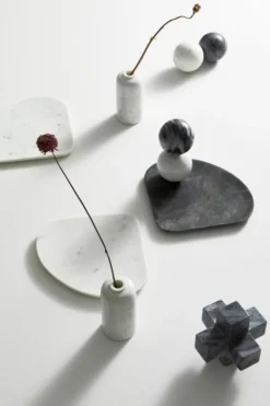 VASSOIO DECORAT KANDY MARMO BIANCO 30X26